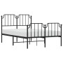 Bed frame with headboard and black metal footboard 120x190cm by , Beds and slatted bases - Ref: Foro24-373902, Price: 100,79 ...