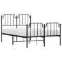 Estructura de cama con cabecero y estribo metal negro 120x190cm de , Camas y somieres - Ref: Foro24-373902, Precio: 99,32 €, ...