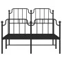 Estructura de cama con cabecero y estribo metal negro 120x190cm de , Camas y somieres - Ref: Foro24-373902, Precio: 99,32 €, ...