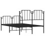 Bed frame with headboard and black metal footboard 120x190cm by , Beds and slatted bases - Ref: Foro24-373902, Price: 100,79 ...