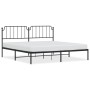 Bed frame with black metal headboard 193x203 cm by , Beds and slatted bases - Ref: Foro24-373893, Price: 101,28 €, Discount: %