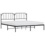 Bed frame with black metal headboard 193x203 cm by , Beds and slatted bases - Ref: Foro24-373893, Price: 101,28 €, Discount: %