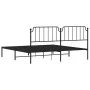 Estructura de cama con cabecero metal negro 193x203 cm de , Camas y somieres - Ref: Foro24-373893, Precio: 99,85 €, Descuento: %
