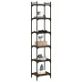 Librería 6 estantes madera ingeniería roble ahumado 40x30x188cm de , Librerías y estanterías - Ref: Foro24-837644, Precio: 60...