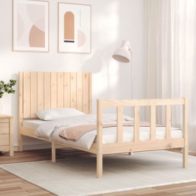 Bettgestell mit Massivholzkopfteil 100x200 cm von , Betten und Lattenroste - Ref: Foro24-3192936, Preis: 133,32 €, Rabatt: %