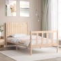 Bed frame with solid wood headboard 100x200 cm by , Beds and slatted bases - Ref: Foro24-3192936, Price: 133,32 €, Discount: %
