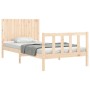 Bed frame with solid wood headboard 100x200 cm by , Beds and slatted bases - Ref: Foro24-3192936, Price: 133,32 €, Discount: %