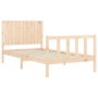 Bed frame with solid wood headboard 100x200 cm by , Beds and slatted bases - Ref: Foro24-3192936, Price: 133,32 €, Discount: %