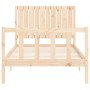 Bed frame with solid wood headboard 100x200 cm by , Beds and slatted bases - Ref: Foro24-3192936, Price: 133,32 €, Discount: %