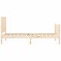 Bed frame with solid wood headboard 100x200 cm by , Beds and slatted bases - Ref: Foro24-3192936, Price: 133,32 €, Discount: %