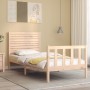 Single bed frame with solid wood headboard by , Beds and slatted bases - Ref: Foro24-3193166, Price: 101,95 €, Discount: %