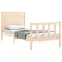 Estructura de cama individual con cabecero madera maciza de , Camas y somieres - Ref: Foro24-3193166, Precio: 97,74 €, Descue...