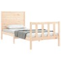 Single bed frame with solid wood headboard by , Beds and slatted bases - Ref: Foro24-3193166, Price: 101,95 €, Discount: %