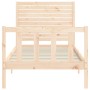 Single bed frame with solid wood headboard by , Beds and slatted bases - Ref: Foro24-3193166, Price: 101,95 €, Discount: %