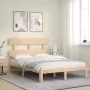 Bed frame with solid wood headboard 140x190 cm by , Beds and slatted bases - Ref: Foro24-3193511, Price: 116,63 €, Discount: %