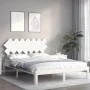 Estructura de cama con cabecero madera maciza blanco 140x200 cm de , Camas y somieres - Ref: Foro24-3193727, Precio: 142,95 €...