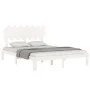 Estructura de cama con cabecero madera maciza blanco 140x200 cm de , Camas y somieres - Ref: Foro24-3193727, Precio: 142,95 €...