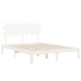 Weißer Massivholzbettrahmen mit Kopfteil 140x200 cm von , Betten und Lattenroste - Ref: Foro24-3193727, Preis: 144,76 €, Raba...