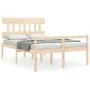 Double bed for seniors with solid wood headboard by , Beds and slatted bases - Ref: Foro24-3195386, Price: 131,59 €, Discount: %