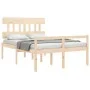 Double bed for seniors with solid wood headboard by , Beds and slatted bases - Ref: Foro24-3195386, Price: 131,59 €, Discount: %