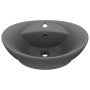 Lavabo lujoso con rebosadero cerámica gris oscuro 58,5x39 cm
