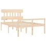 Double bed for seniors with solid wood headboard by , Beds and slatted bases - Ref: Foro24-3195386, Price: 131,59 €, Discount: %