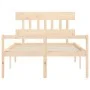 Double bed for seniors with solid wood headboard by , Beds and slatted bases - Ref: Foro24-3195386, Price: 131,59 €, Discount: %
