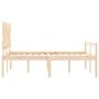 Double bed for seniors with solid wood headboard by , Beds and slatted bases - Ref: Foro24-3195386, Price: 131,59 €, Discount: %