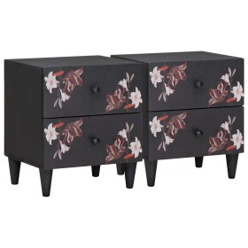 Mesita de Noche con cajón 2 pcs Marrón 40 x 33,5 x 46 cm en Mesitas de noche | Comprar online en Foro24