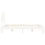 Double bed frame with white solid wood headboard by , Beds and slatted bases - Ref: Foro24-3193697, Price: 130,63 €, Discount: %