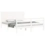 White solid wood bed frame with headboard 160x200 cm by , Beds and slatted bases - Ref: Foro24-3195037, Price: 175,07 €, Disc...