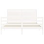 Weißer Massivholzbettrahmen mit Kopfteil 160x200 cm von , Betten und Lattenroste - Ref: Foro24-3195037, Preis: 177,34 €, Raba...