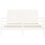 White solid wood bed frame with headboard 160x200 cm by , Beds and slatted bases - Ref: Foro24-3195037, Price: 175,07 €, Disc...