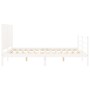 White solid wood bed frame with headboard 160x200 cm by , Beds and slatted bases - Ref: Foro24-3195037, Price: 177,34 €, Disc...
