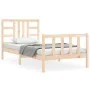 Bed frame with solid wood headboard 100x200 cm by , Beds and slatted bases - Ref: Foro24-3191961, Price: 116,04 €, Discount: %