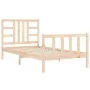 Bed frame with solid wood headboard 100x200 cm by , Beds and slatted bases - Ref: Foro24-3191961, Price: 116,04 €, Discount: %