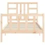 Bed frame with solid wood headboard 100x200 cm by , Beds and slatted bases - Ref: Foro24-3191961, Price: 116,04 €, Discount: %
