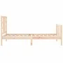 Bed frame with solid wood headboard 100x200 cm by , Beds and slatted bases - Ref: Foro24-3191961, Price: 116,04 €, Discount: %