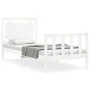 Estructura de cama con cabecero madera maciza blanco 100x200 cm de , Camas y somieres - Ref: Foro24-3192157, Precio: 145,79 €...