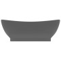 Lavabo lujoso con rebosadero cerámica gris oscuro 58,5x39 cm