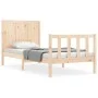 Single bed frame with solid wood headboard by , Beds and slatted bases - Ref: Foro24-3192581, Price: 103,18 €, Discount: %