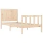 Single bed frame with solid wood headboard by , Beds and slatted bases - Ref: Foro24-3192581, Price: 103,18 €, Discount: %