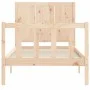 Single bed frame with solid wood headboard by , Beds and slatted bases - Ref: Foro24-3192581, Price: 103,18 €, Discount: %