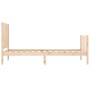 Single bed frame with solid wood headboard by , Beds and slatted bases - Ref: Foro24-3192581, Price: 106,26 €, Discount: %
