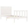 Weißer Massivholzbettrahmen mit Kopfteil 100x200 cm von , Betten und Lattenroste - Ref: Foro24-3192742, Preis: 144,87 €, Raba...