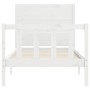 Weißer Massivholzbettrahmen mit Kopfteil 100x200 cm von , Betten und Lattenroste - Ref: Foro24-3192742, Preis: 144,87 €, Raba...