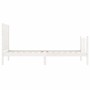 Weißer Massivholzbettrahmen mit Kopfteil 100x200 cm von , Betten und Lattenroste - Ref: Foro24-3192742, Preis: 144,87 €, Raba...