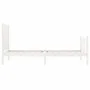 White solid wood bed frame with headboard 100x200 cm by , Beds and slatted bases - Ref: Foro24-3192742, Price: 142,72 €, Disc...