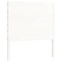 White solid wood bed frame with headboard 100x200 cm by , Beds and slatted bases - Ref: Foro24-3192742, Price: 142,72 €, Disc...