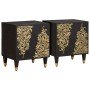 Cabinet de noche con puerta 2 pcs Negro 40 x 33 x 46 cm en Mesitas de noche | Comprar online en Foro24